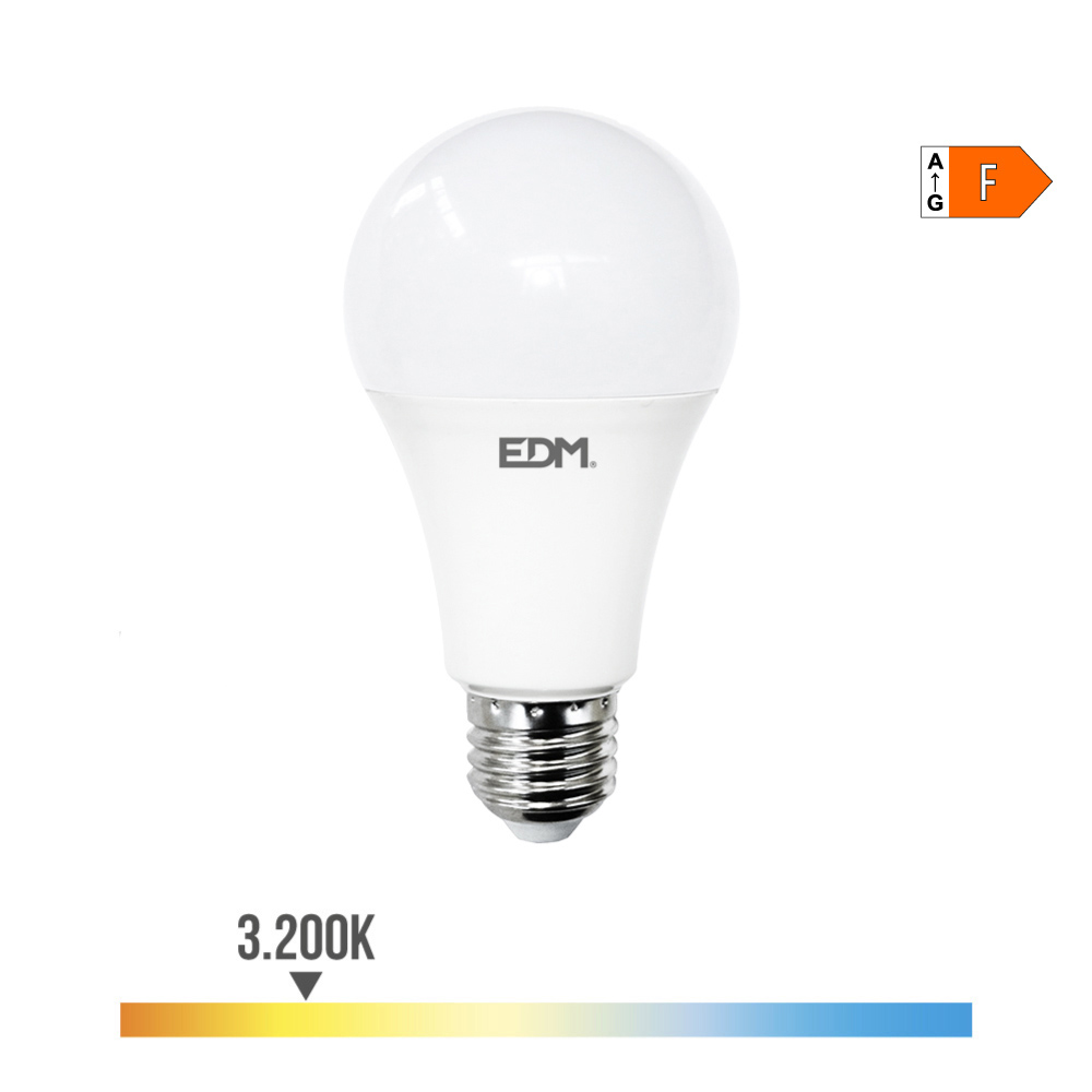 BOMBILLA STANDARD LED E27 24W 2600lm 3000K LUZ CALIDA Ø7x13,6cm EDM