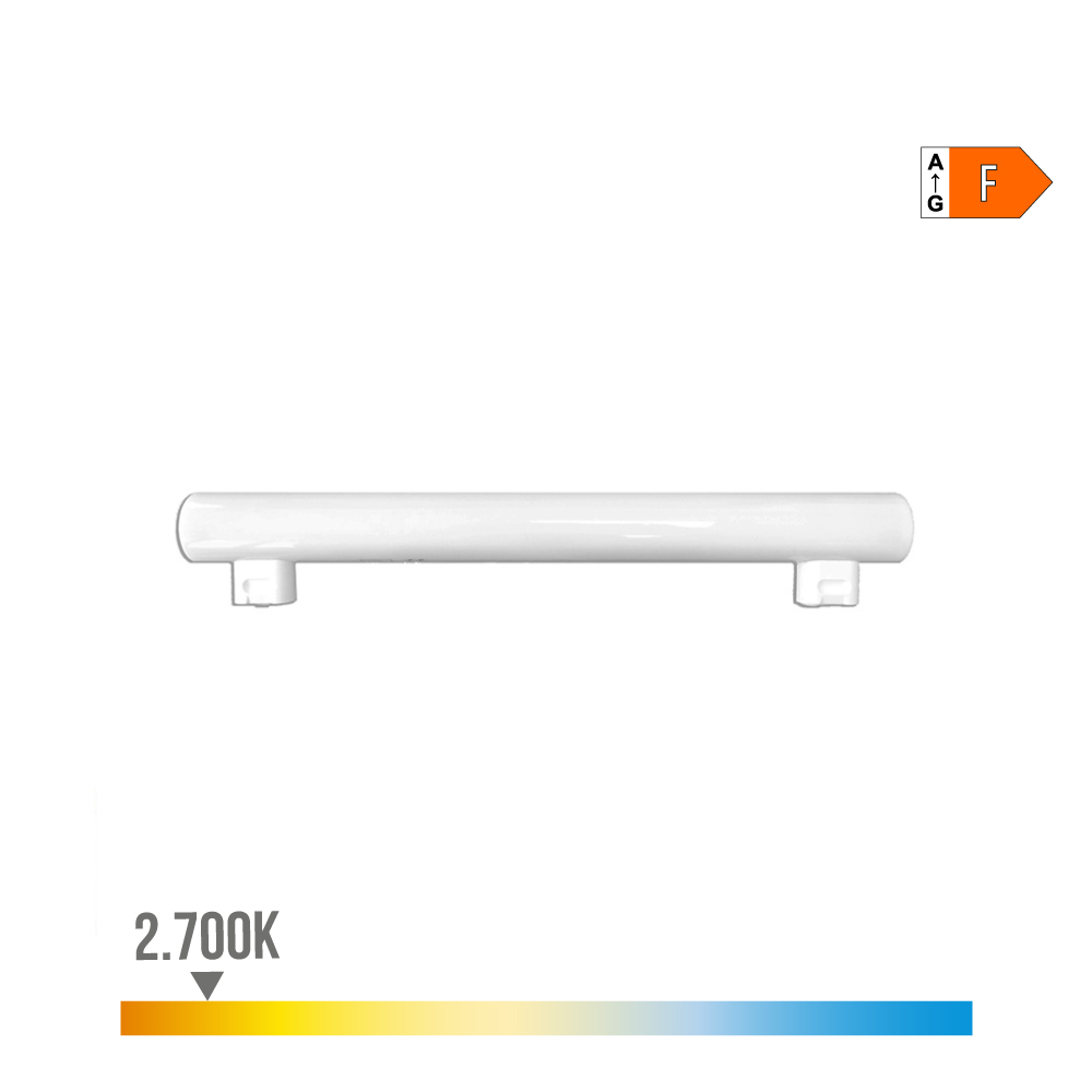 LINESTRA LED 2 CASQUILLOS S14S 7W 600lm 2700K LUZ CALIDA 300x30x47mm EDM