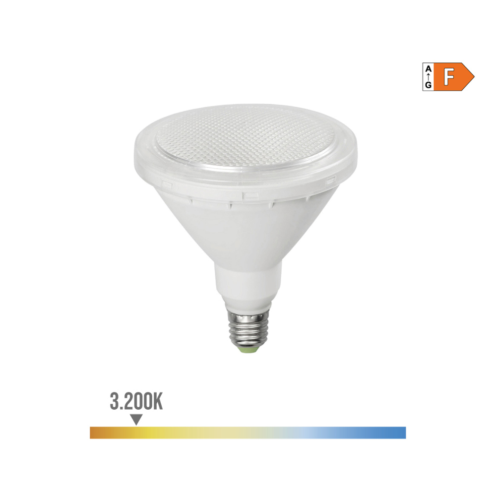 BOMBILLA PAR38 LED E27 15W 1510lm 3000K LUZ CALIDA IP64 Ø12x13,8cm EDM