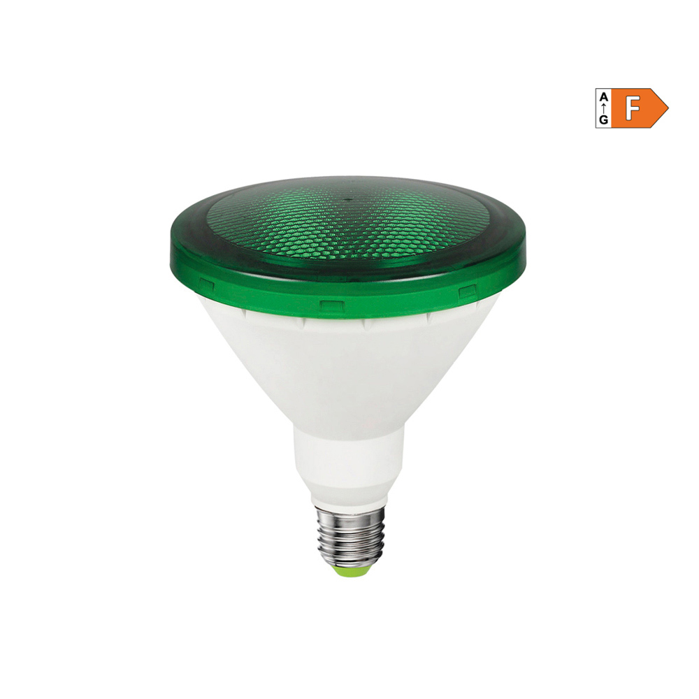 BOMBILLA PAR38 LED E27 15W 1200lm LUZ VERDE IP64 Ø12x13,8cm EDM