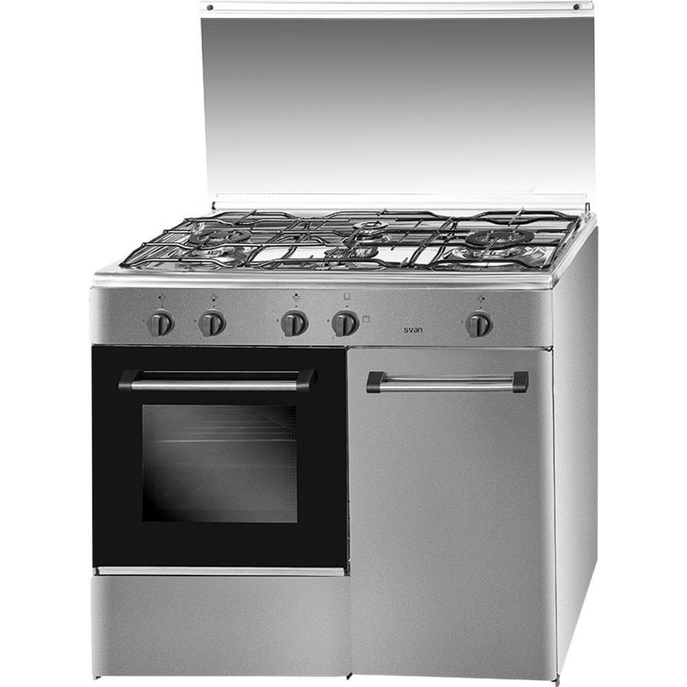 Cocina De Gas 4 Fuegos Con Portabombonas Inox Svan Svk9440gx