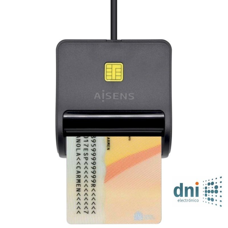 Lector de DNI Aisens ASCR-SN01-BK/ Negro