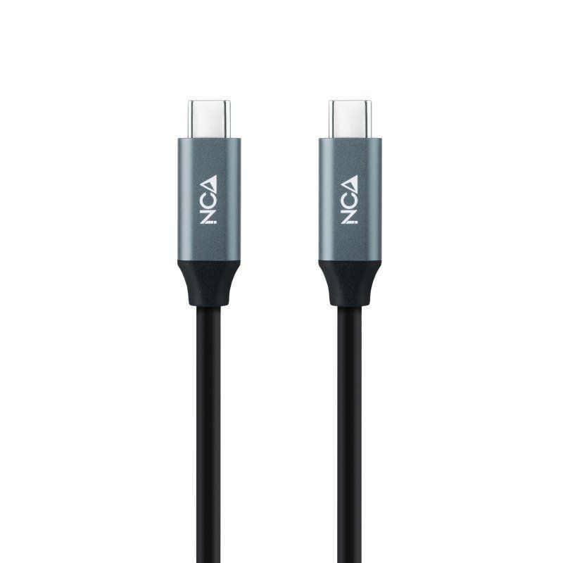 Cable USB 3.2 Nanocable 10.01.4301 5A 100W/ USB Tipo-C Macho - USB Tipo-C Macho/ 1m/ Gris y Negro