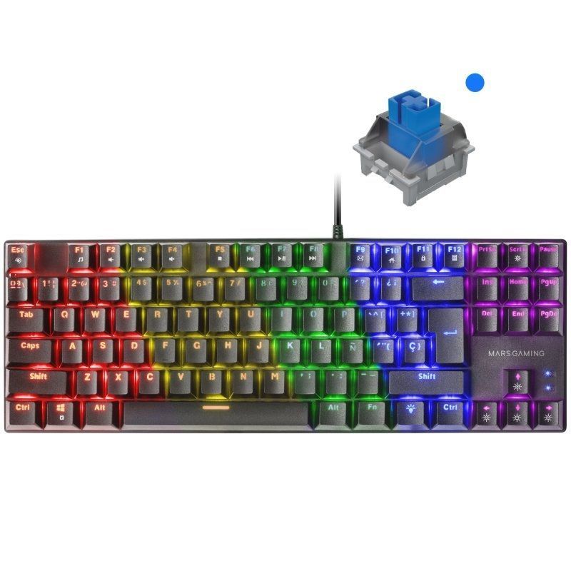 Teclado Gaming Mecánico Mars Gaming MK80BES/ Switch Azul