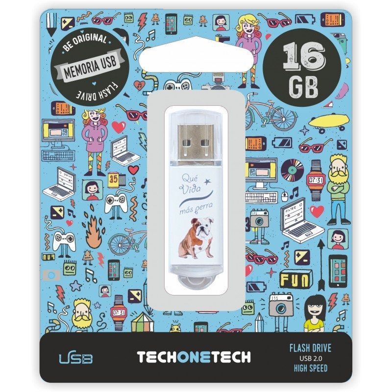 Pendrive 16GB Tech One Tech Que vida mas Perra USB 2.0