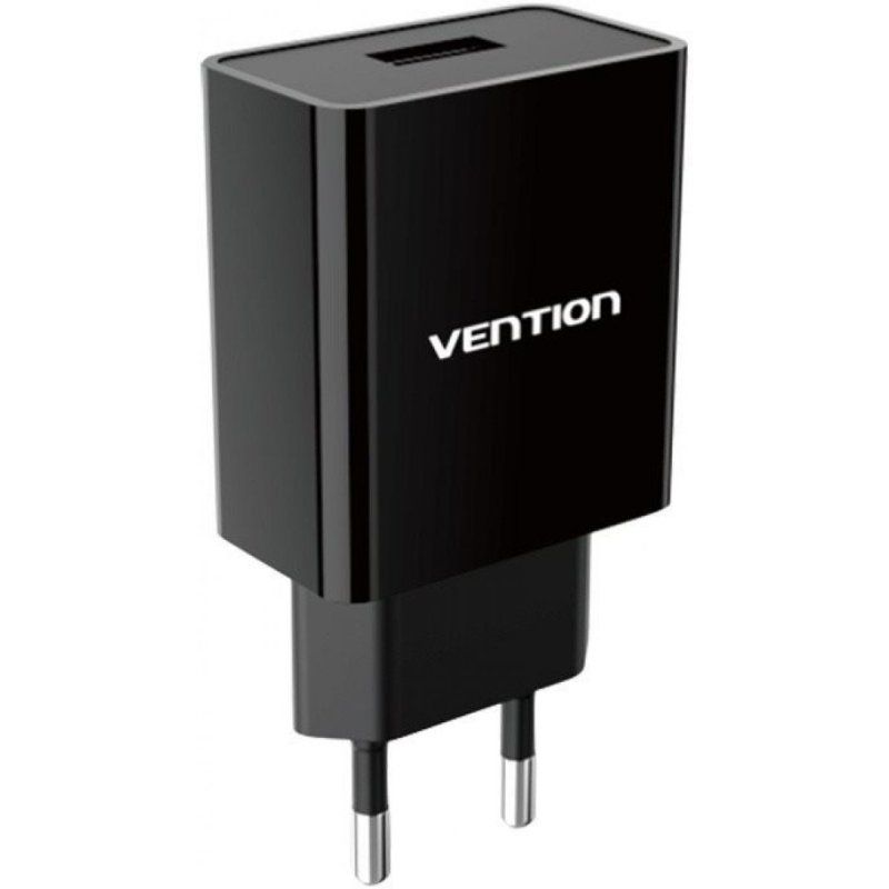 Cargador de Pared Vention WML-CH07-EU-B/ 1xUSB/ 12W